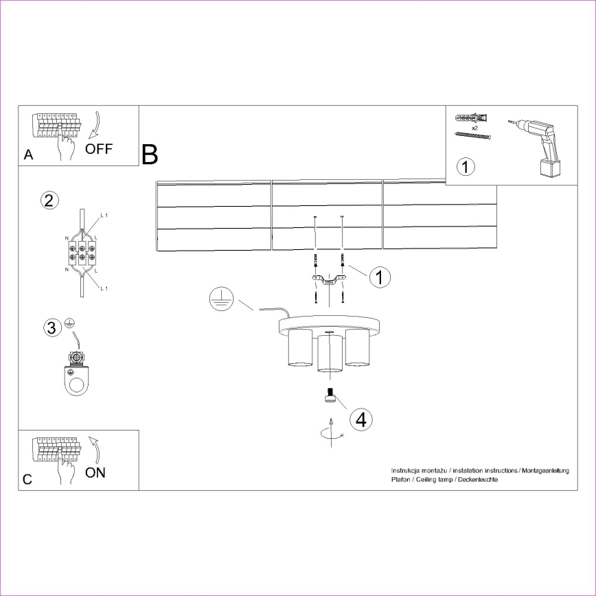 Foco LAGOS 3xGU10/10W/230V branco