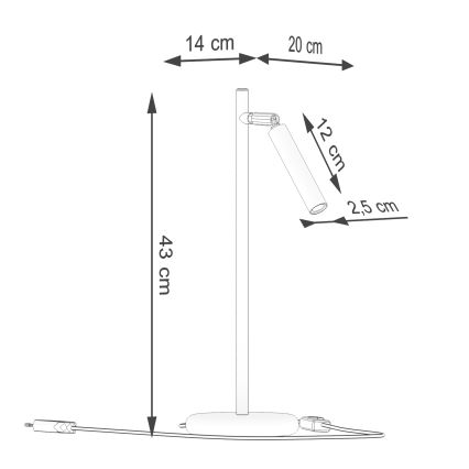 Candeeiro de mesa PASTELO 1xG9/8W/230V branco