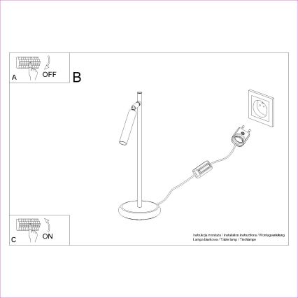 Candeeiro de mesa PASTELO 1xG9/8W/230V preto