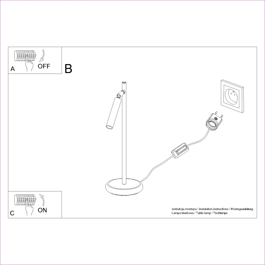 Candeeiro de mesa PASTELO 1xG9/8W/230V preto