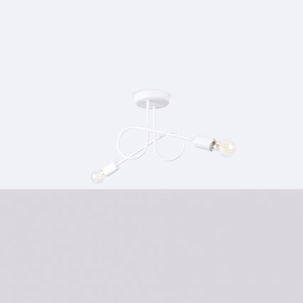 Candeeiro integrado LOOP 2xE27/15W/230V branco