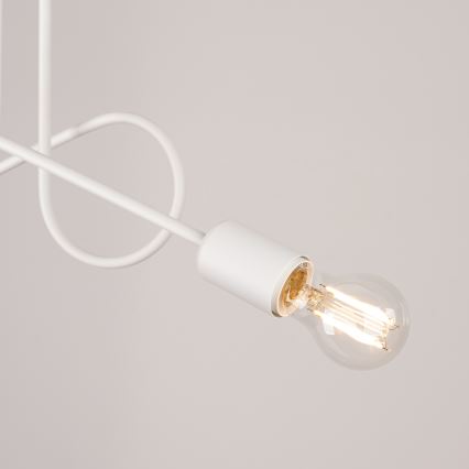Candeeiro integrado LOOP 2xE27/15W/230V branco