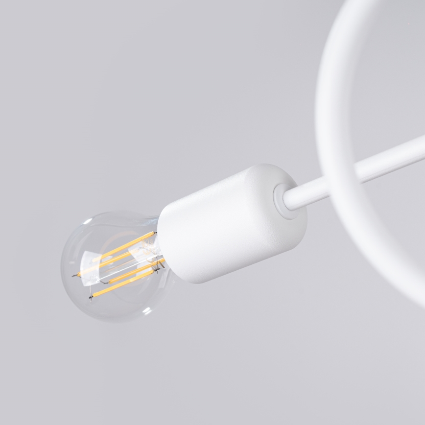 Candeeiro integrado LOOP 2xE27/15W/230V branco