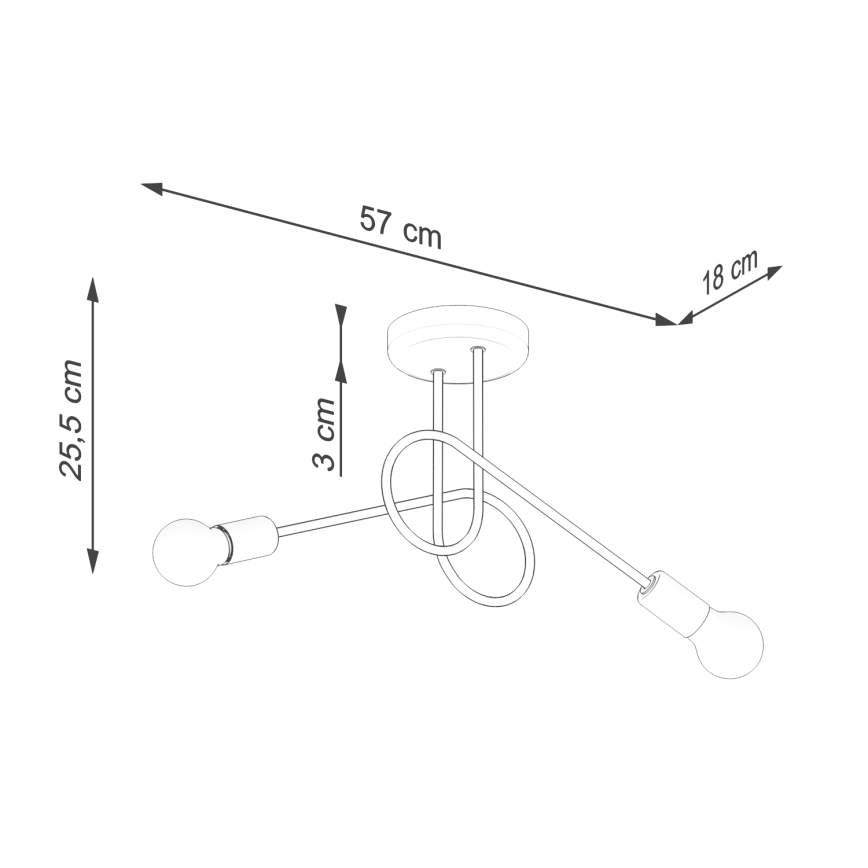 Candeeiro integrado LOOP 2xE27/15W/230V branco