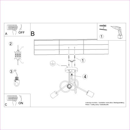 Candeeiro integrado EMBER 3xE27/15W/230V branco/bege/faia
