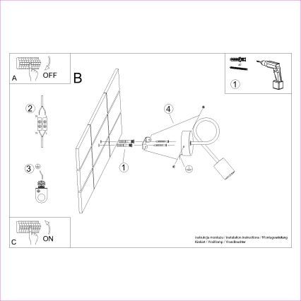 Candeeiro de parede EMBER 1xE27/15W/230V preto/bege/faia