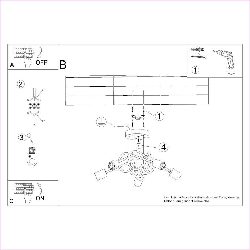 Candeeiro integrado EMBER 5xE27/15W/230V preto/bege/faia