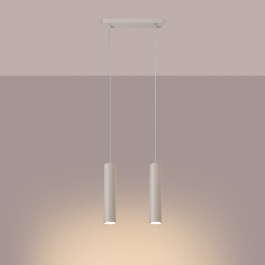 Candeeiro suspenso LAGOS 2xGU10/10W/230V creme