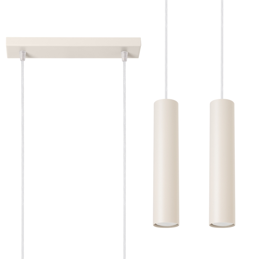 Candeeiro suspenso LAGOS 2xGU10/10W/230V creme