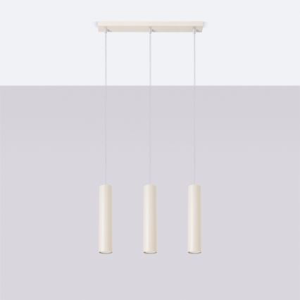 Candeeiro suspenso LAGOS 3xGU10/10W/230V creme