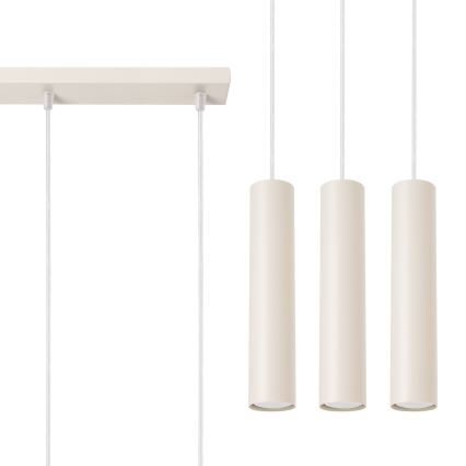 Candeeiro suspenso LAGOS 3xGU10/10W/230V creme