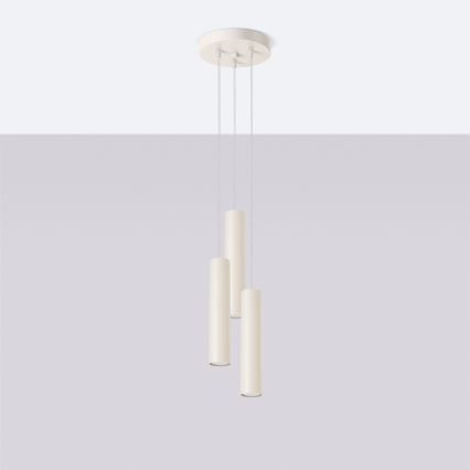Candeeiro suspenso LAGOS 3xGU10/10W/230V creme