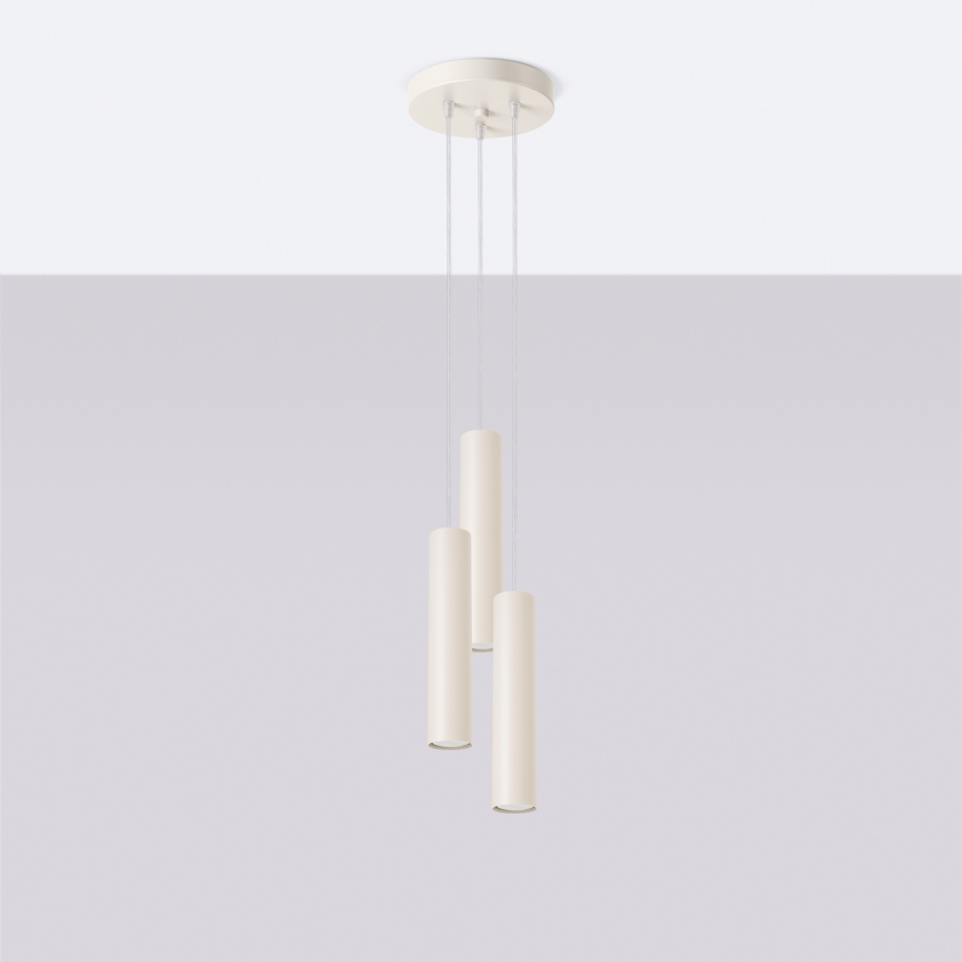 Candeeiro suspenso LAGOS 3xGU10/10W/230V creme