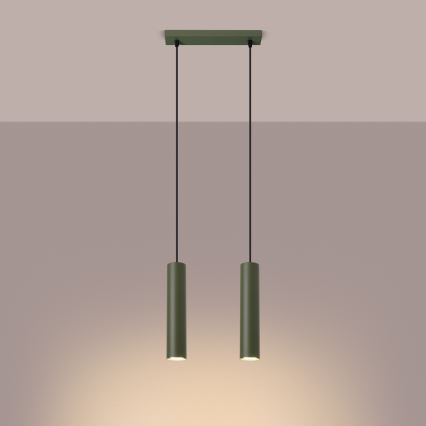 Candeeiro suspenso LAGOS 2xGU10/10W/230V verde