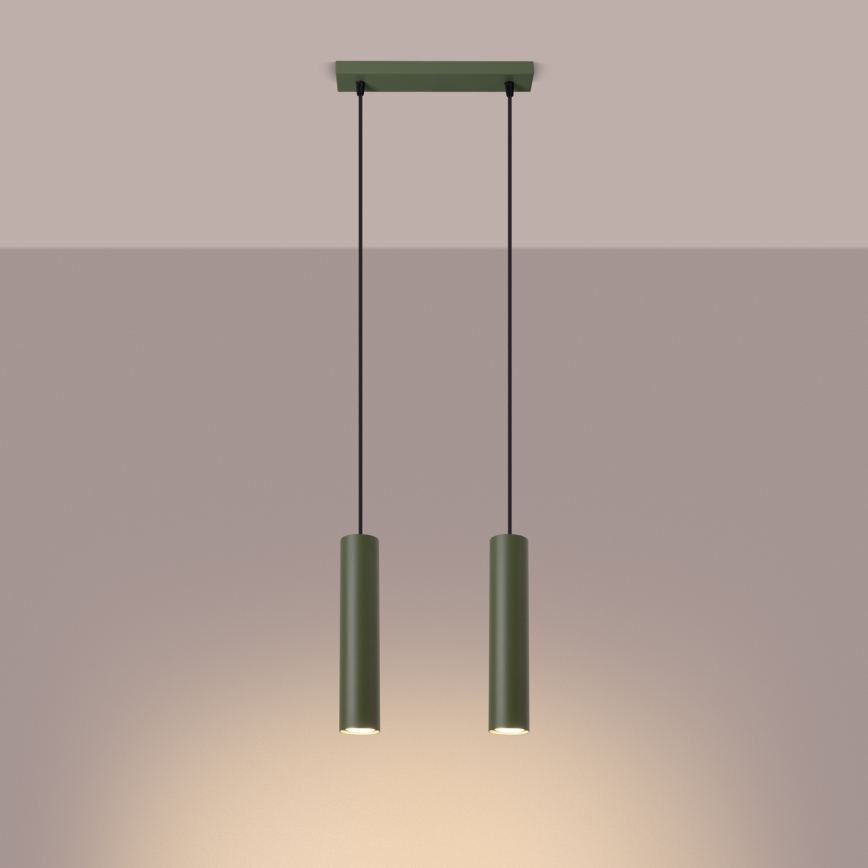 Candeeiro suspenso LAGOS 2xGU10/10W/230V verde