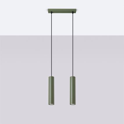 Candeeiro suspenso LAGOS 2xGU10/10W/230V verde