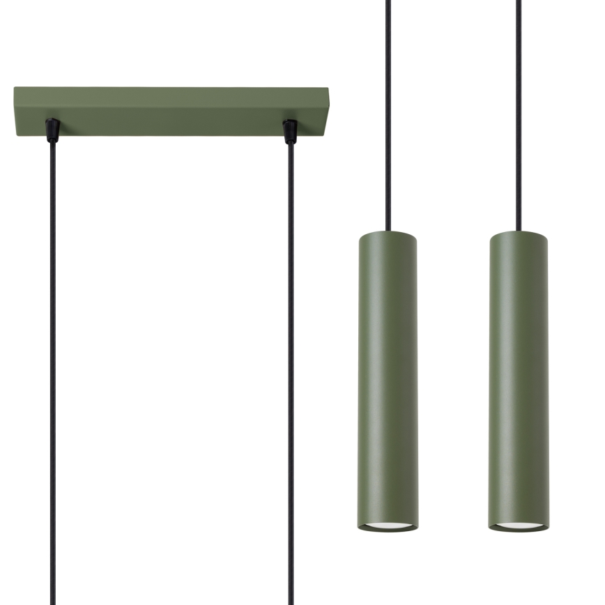 Candeeiro suspenso LAGOS 2xGU10/10W/230V verde