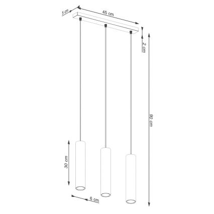 Candeeiro suspenso LAGOS 3xGU10/10W/230V verde