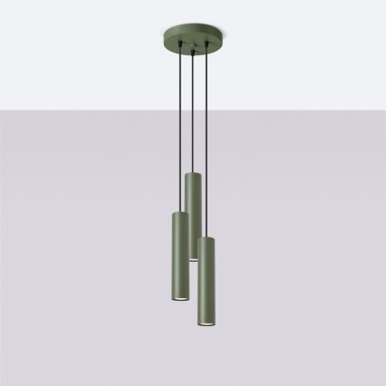Candeeiro suspenso LAGOS 3xGU10/10W/230V verde
