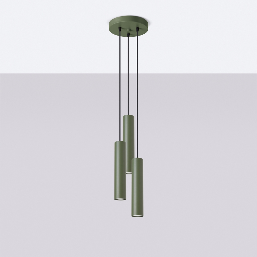Candeeiro suspenso LAGOS 3xGU10/10W/230V verde