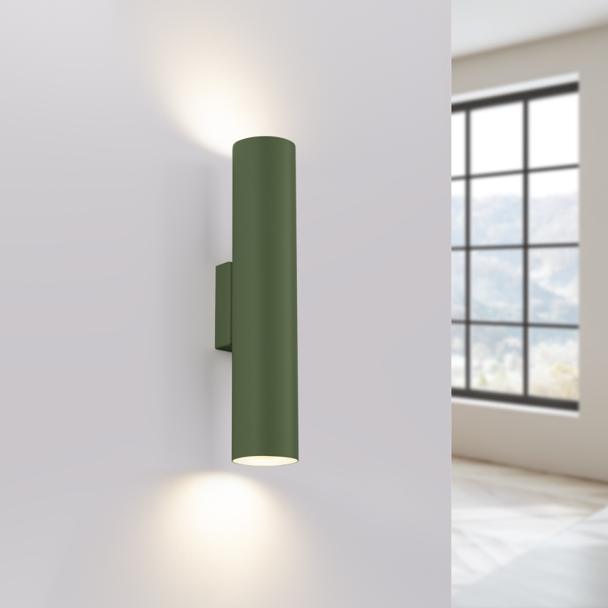 Iluminação de parede LAGOS 2xGU10/10W/230V verde