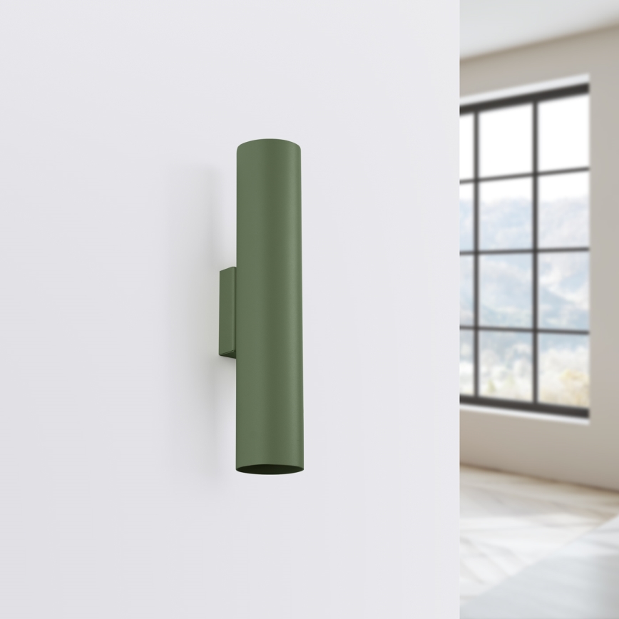 Iluminação de parede LAGOS 2xGU10/10W/230V verde