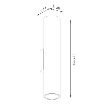 Iluminação de parede LAGOS 2xGU10/10W/230V verde