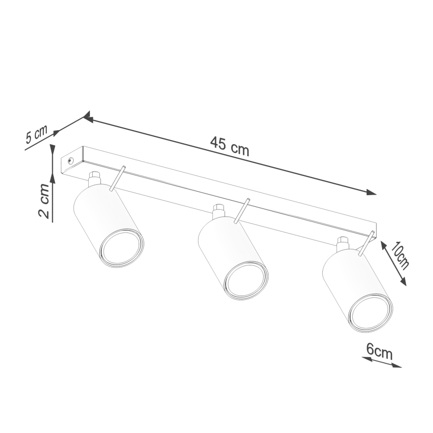Foco RING 3xGU10/10W/230V creme
