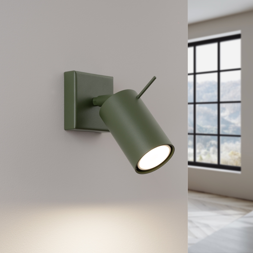 Foco de parede RING 1xGU10/10W/230V verde