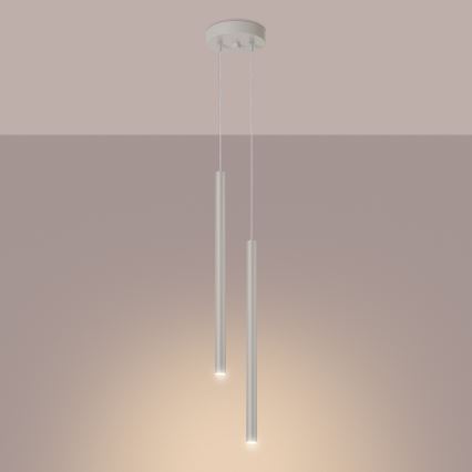 Candeeiro suspenso PASTELO 2xG9/8W/230V creme