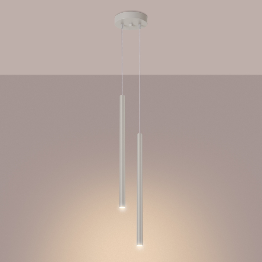 Candeeiro suspenso PASTELO 2xG9/8W/230V creme