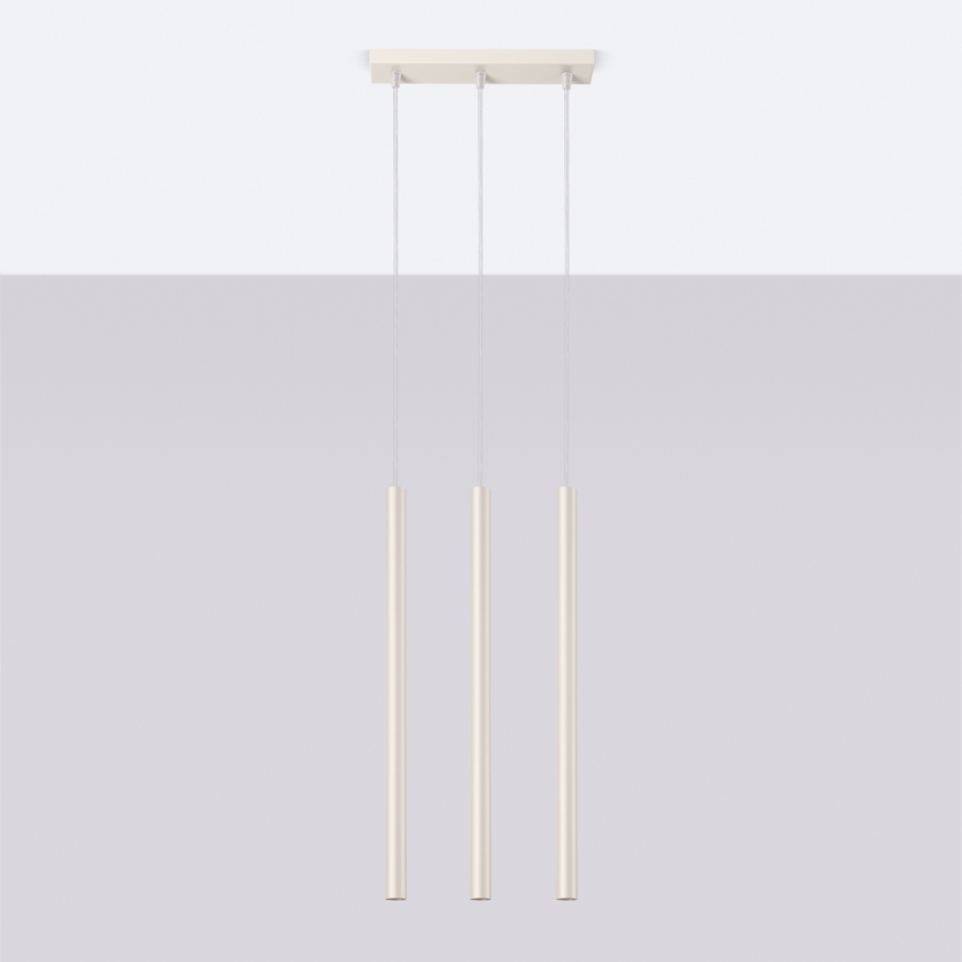 Candeeiro suspenso PASTELO 3xG9/8W/230V creme