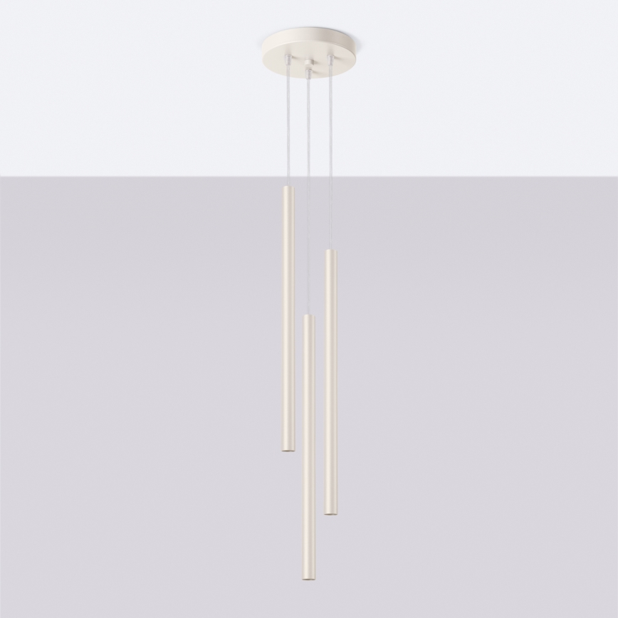 Candeeiro suspenso PASTELO 3xG9/8W/230V creme