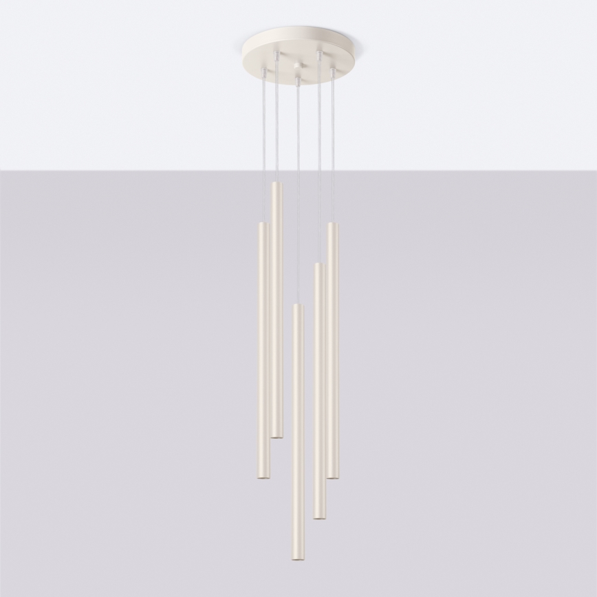Candeeiro suspenso PASTELO 5xG9/8W/230V creme