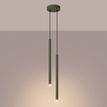 Candeeiro suspenso PASTELO 2xG9/8W/230V verde