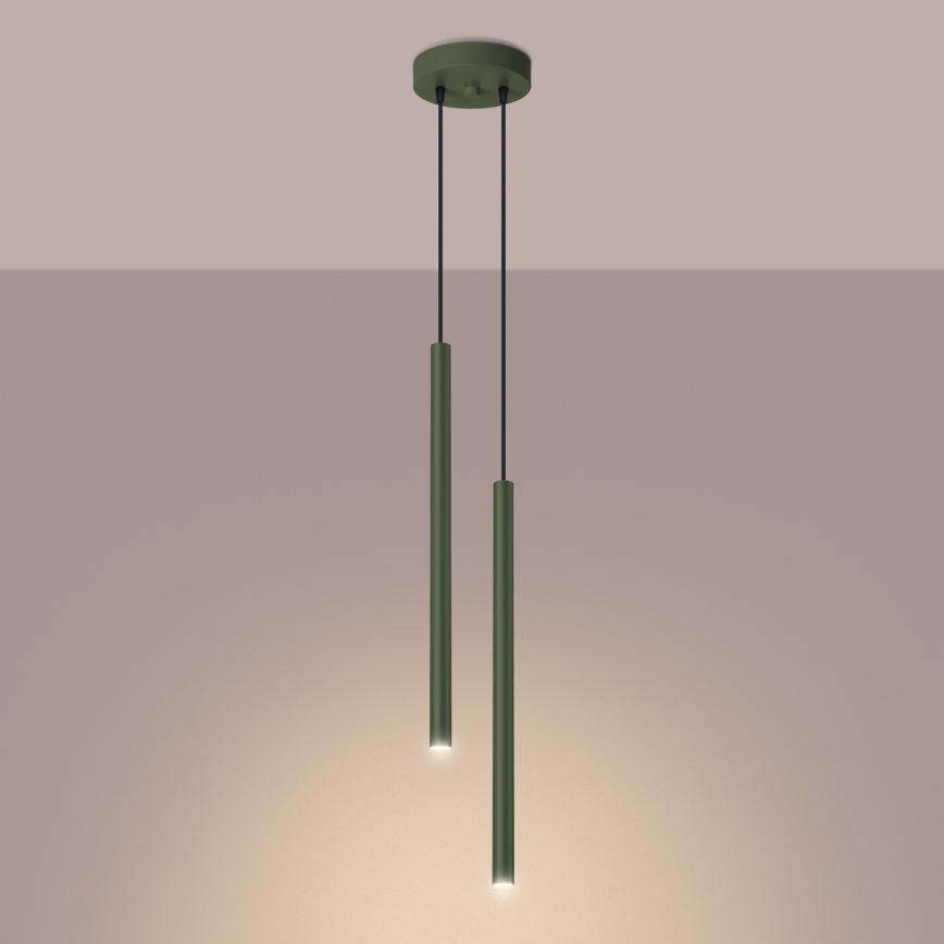 Candeeiro suspenso PASTELO 2xG9/8W/230V verde