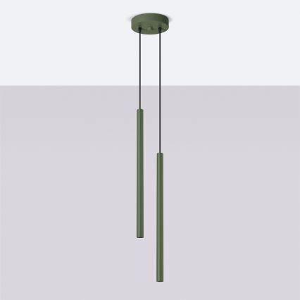 Candeeiro suspenso PASTELO 2xG9/8W/230V verde