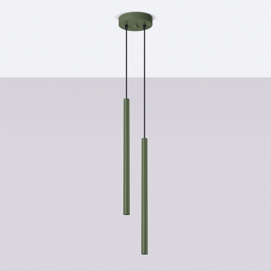 Candeeiro suspenso PASTELO 2xG9/8W/230V verde