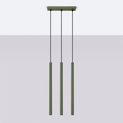 Candeeiro suspenso PASTELO 3xG9/8W/230V verde