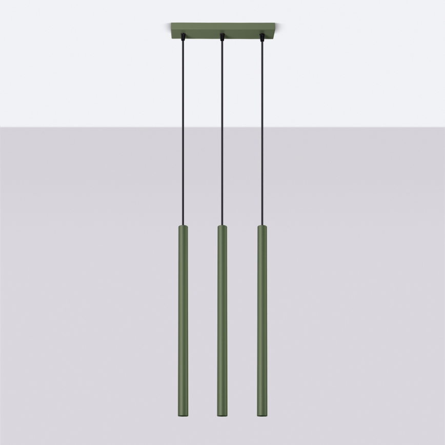Candeeiro suspenso PASTELO 3xG9/8W/230V verde