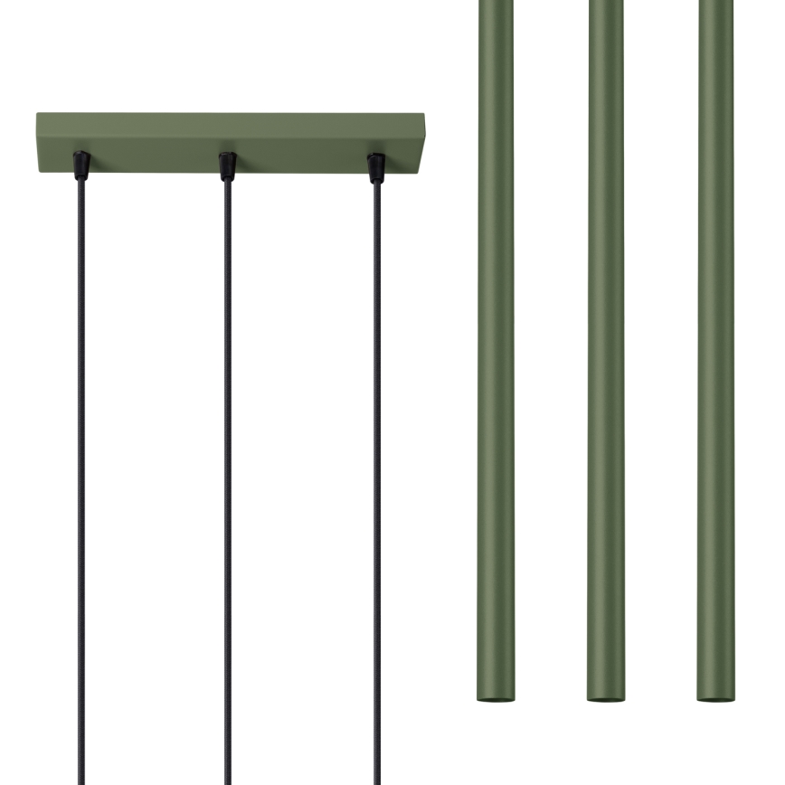 Candeeiro suspenso PASTELO 3xG9/8W/230V verde