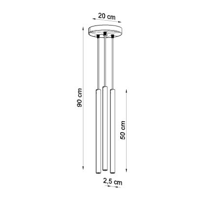 Candeeiro suspenso PASTELO 3xG9/8W/230V verde