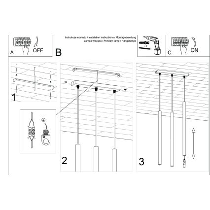Candeeiro suspenso PASTELO 3xG9/8W/230V verde