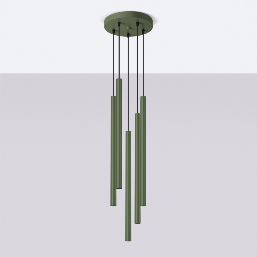 Candeeiro suspenso PASTELO 5xG9/8W/230V verde