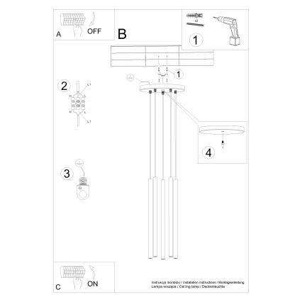 Candeeiro suspenso PASTELO 5xG9/8W/230V verde