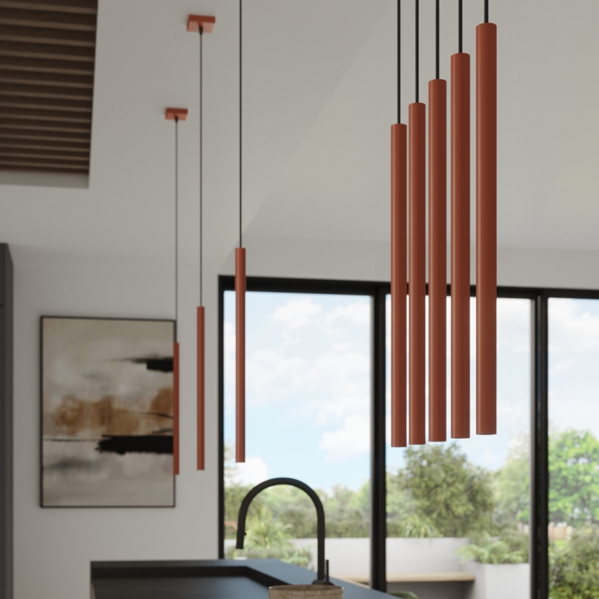 Candeeiro suspenso PASTELO 1xG9/8W/230V vermelho