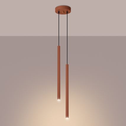 Candeeiro suspenso PASTELO 2xG9/8W/230V vermelho