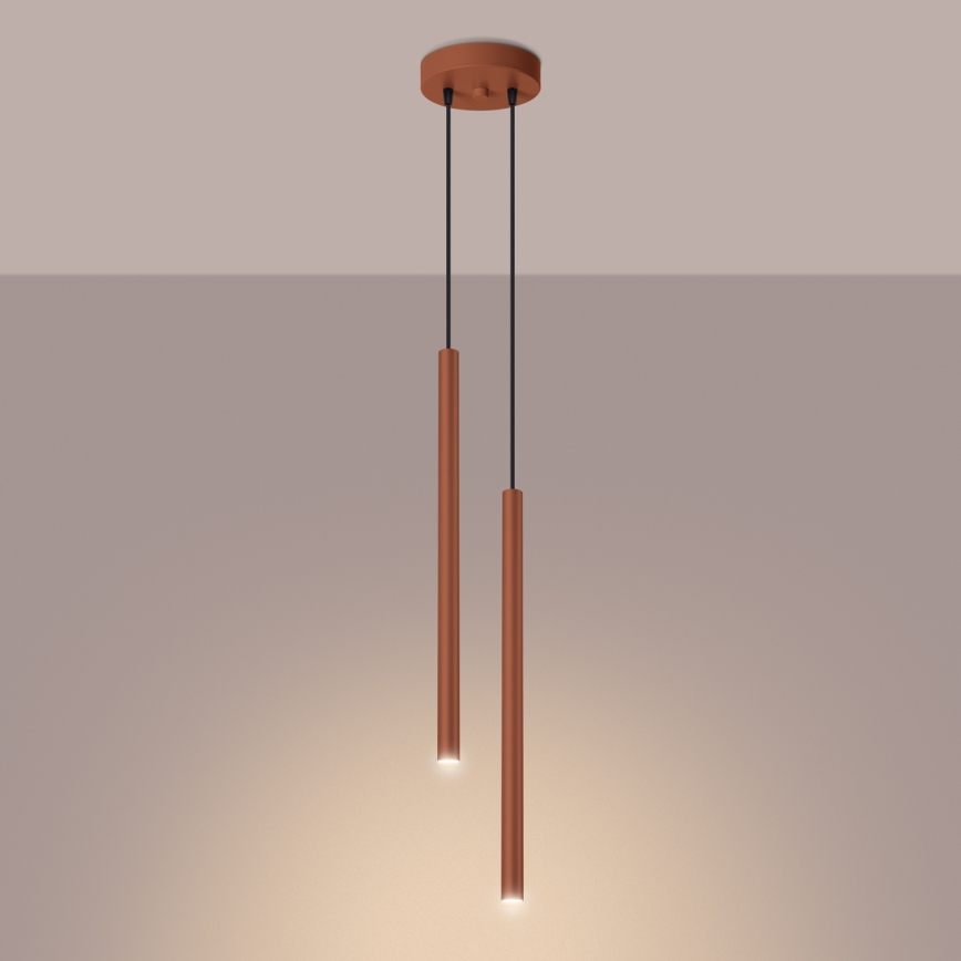 Candeeiro suspenso PASTELO 2xG9/8W/230V vermelho