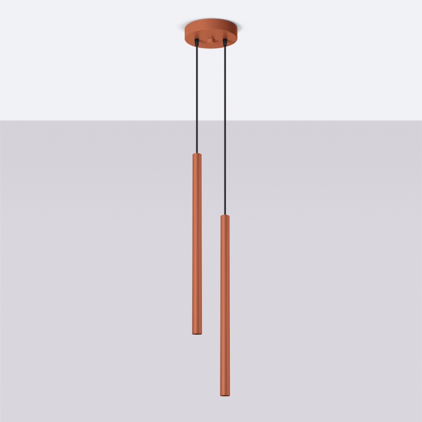 Candeeiro suspenso PASTELO 2xG9/8W/230V vermelho