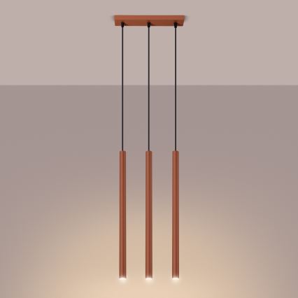 Candeeiro suspenso PASTELO 3xG9/8W/230V vermelho